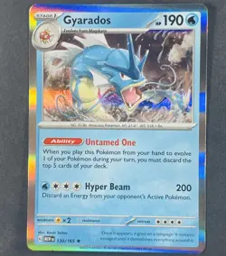 POKEMON Gyarados 130/165 SV Scarlet & Violet Holo Rare Card - Image 1
