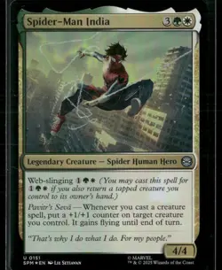 MTG Magic the Gathering Spider-Man Foil Uncommon 151 Spider-Man India - Image 1