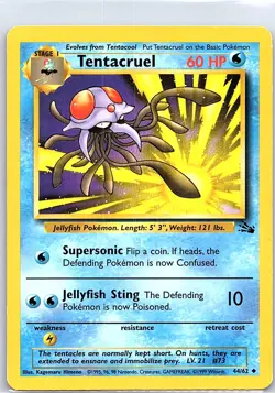 Tentacruel 44/62 Non Holo Fossil - Pokemon Card - LP - Image 1