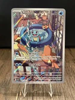 Pokemon Squirtle TCG Full Art Holo Card 148/142 Stellar Crown Illustration Rare - Image 1