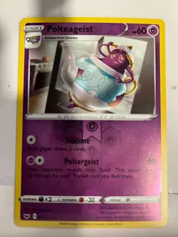 Polteageist 090/202 Sword & Shield Pokemon Reverse Holo Foil Rare - Image 1