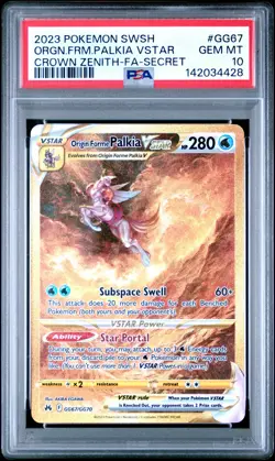 Pokemon Crown Zenith Origin Forme Palkia VSTAR #GG67 Secret Rare Full Art PSA 10 - Image 1
