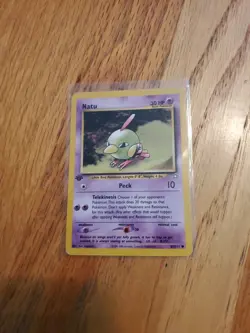 1st Edition Natu 67/111 Neo Genesis F3 Pokemon 2000 Vintage Nintendo NM - Image 2