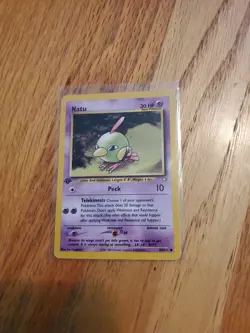 1st Edition Natu 67/111 Neo Genesis F3 Pokemon 2000 Vintage Nintendo NM - Image 3