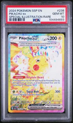 Pikachu ex - 238/191 - SV08: Surging Sparks SIR PSA 10 GEM MT Pokemon English - Image 3