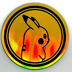 Pokemon Jumbo PIKACHU Coin Gold Mirror Holofoil GO Special Set Jeton NM - Image 1