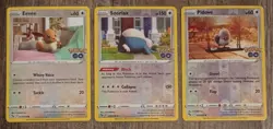 Pokemon GO Lot Of 3 Stamped Reverse Holos - Snorlax 055 - Eevee 054 - Pidove 061 - Image 1