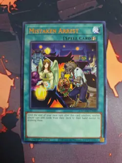 Yu-Gi-Oh TCG Card Mistaken Arrest Rare Maximum Gold MAGO-EN080 LP - Image 1