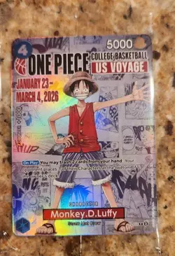 One Piece Promotion Card - Monkey.D.Luffy (055) SEALED College Basketball US NEW - Image 1