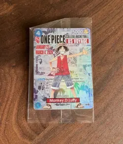 One Piece Monkey D. Duffy US Voyage College Promo Card (SEALED IN HAND) RARE - Image 1
