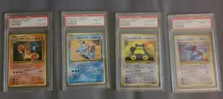 Pokemon Cards 4 1998 Japanese PSA Gem Mint 10, Mint 9, Mint 9, Mint 8 - Image 1