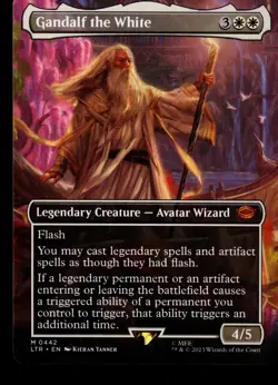 Gandalf the White (Borderless) #442 (NM) Lord of the Rings LTR Magic MTG - Image 1