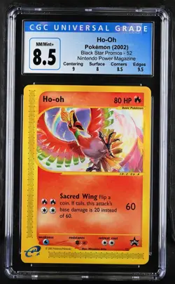 2002 Pokemon Black Star Promos Ho-oh Nintendo Power Magazine 52 CGC 8.5 - Image 1