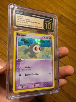 (POP 4) CGC 10 PRISTINE Pokemon Duskull EX Crystal Guardians Stamped Holo 51/100 - Image 2