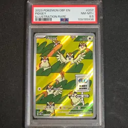 2023 Pokemon Obsidian Flames Pidgey #207 Illustration Rare PSA 8.5 - Image 1