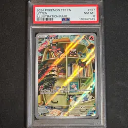 PSA 8 Litten 2024 Temporal Forces 167/162 Illustration Rare Pokemon Card - Image 1