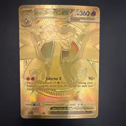 Mega Charizard X EX Gold Full Art Ultra Rare Pokemon Card 360 HP 130/094 - Image 1