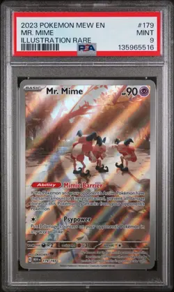 2023 POKEMON MEW EN-151 ILLUSTRATION RARE #179 MR. MIME PSA 9 - Image 1
