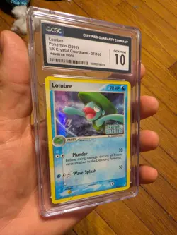 (POP 15) Pokemon Ex Crystal Guardians 37/100 Lombre Stamped Holo CGC 10 GEM MINT - Image 1