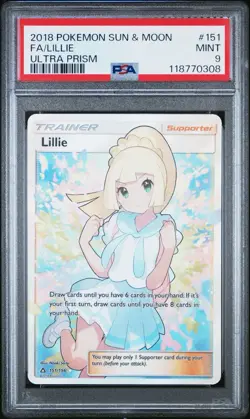 Pokemon Lillie (Full Art) 151/156 Sm-Ultra Prism Holo PSA 9 - Image 1
