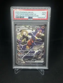 137442875 Cynthia's Garchomp ex 2025 Pokemon Destined Rivals #232 SIR PSA 9 - Image 1
