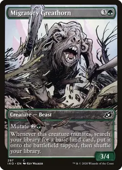 Foil - Migratory Greathorn (Showcase) - 297 - Ikoria: Lair of Behemoths - NM - Image 1