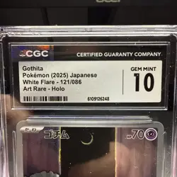 Pokemon Gothita White Flare Full Art Holo Card 124/086 Illustration Rare CGC 10 - Image 2