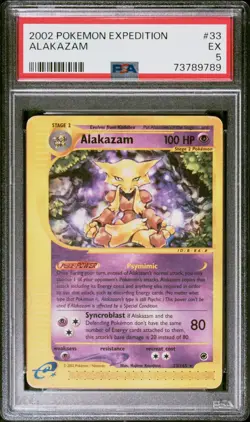 Pokemon TCG - Alakazam Expedition 2002 33/165 Rare PSA 5 EX - Image 1