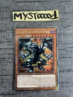 Carte Yu-gi-oh! Dragon De Metal Noir Entier Aux Yeux Rouges ROTA-FR005 QCR 25th - Image 1