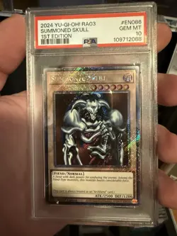 2024 Yu-Gi-Oh! SUMMONED SKULL 1st Edition Platinum Secret Rare RA03-EN086 PSA 10 - Image 1