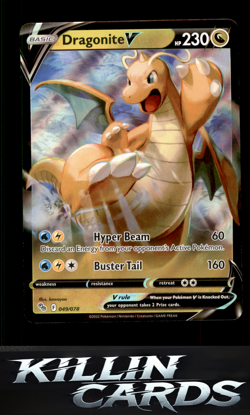 Dragonite V 049/078 Pokemon Ultra Rare Pokemon GO Card NM - Image 1