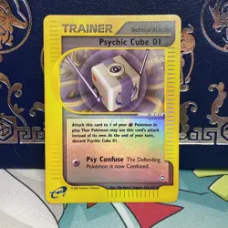 Psychic Cube 01 132/147 UC Reverse Holo Pokemon TCG Card Aquapolis NM - Image 1