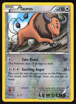 Tauros - 100/146 - Rare Reverse Holo - XY Base - Pokemon Card - Image 1