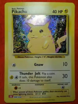 Pokemon Pikachu 008/034 Trading Card Game Classic Holo - Image 1