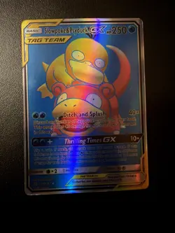 Pokemon Slowpoke & Psyduck GX Full Art Ultra Rare TAG TEAM SM11 Holo 217/236 - Image 1