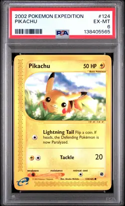 Pikachu Pokemon Expedition 124 NM PSA 6 - Image 1