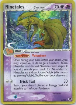 2006 EX - Dragon Frontiers Ninetales Stage 1/Rare Holo #8 - Image 1