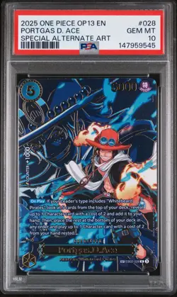 2025 ONE PIECE OP13-CARRYING ON HIS WILL #028 PORTGAS D. ACE PSA 10 - Image 1
