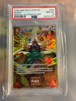 One Piece English Buggy SP OP03-008 Wings of the Captain PSA 10 OP06-008 - Image 1