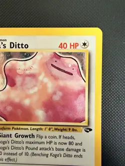 Pokemon Koga's Ditto Gym Challenge 10/132 Unlimited Holo Rare Card NM Condition - Image 3