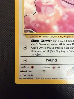 Pokemon Koga's Ditto Gym Challenge 10/132 Unlimited Holo Rare Card NM Condition - Image 5