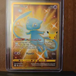 Pokemon Gold Mew TCG Celebrations Holo Card 025/025 Mint Condition - Image 1