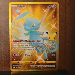 Pokemon Gold Mew TCG Celebrations Holo Card 025/025 Mint Condition - Image 2