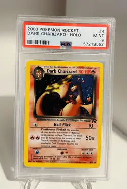 Pokemon Dark Charizard Team Rocket Holo Card 4/82 PSA 9 - Image 1