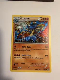 Pokemon TCG Lucario XY140 Holo Rare Black Star Promo Card Near Mint Condition - Image 3