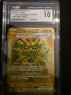 Pokemon Teal Mask Ogerpon ex Hyper Rare Holo Prismatic Evolutions 177/131 CGC 10 - Image 1