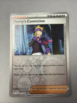 Pokemon TCG * SV Temporal Force * 155/162 Morty's Conviction REVERSE HOLO - Image 1