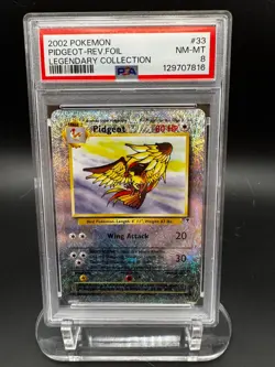 Pokemon TCG: Pidgeot - Legendary Collection Reverse Holo Card 33/110 - PSA 8 - Image 1