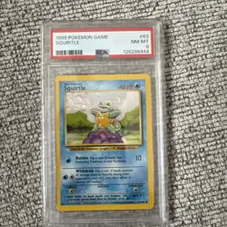 1999 POKEMON GAME #63 SQUIRTLE PSA 8 - Image 1