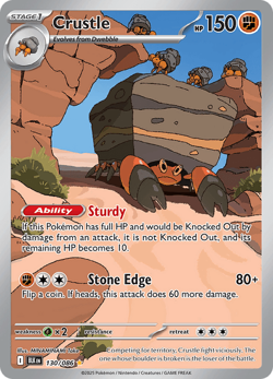 Pokemon TCG Crustle 130/086 Illustration Rare Scarlet & Violet Black Bolt NM/M - Image 1